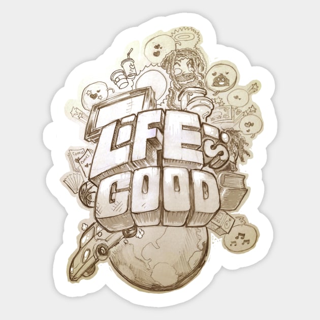 Life Is Good (sketch) Sticker by Samax